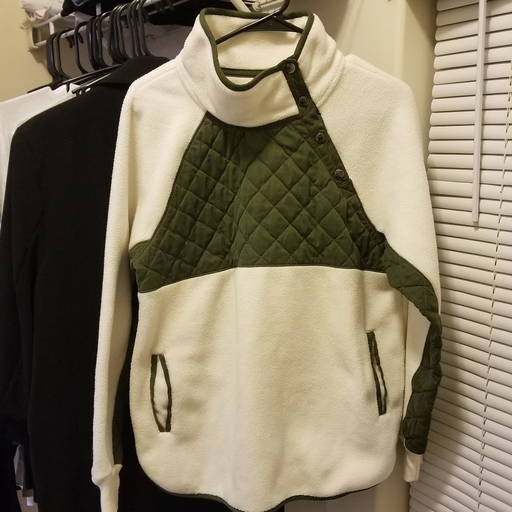 Abercrombie Asymmetric Button Up Fleece Sweatshirt - image 1